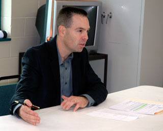 Marysville Mayor Jon Nehring emphasizes the difficult of balancing competing civic needs with a limited budget at his Sept. 29 'coffee klatch.'