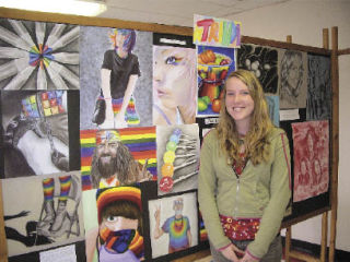 Trinda Berlin uses rainbows for her theme of focus in her Art Portfolio class with Karen  Epperson at Marysville-Pilchuck High School. She was one of several students who exhibited an entire years worth of artwork at the M-PHS Festival of the Arts May 20 - 22.