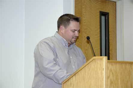 Marysville Senior Planner Chris Holland reads from his notes on the Central Marysville Annexation at the Sept. 28 Marysville City Council meeting.