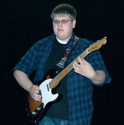 Andrew Payne led a unique three-part electric guitar performance of classic rock in the Marysville-Pilchuck High School auditorium on May 8.