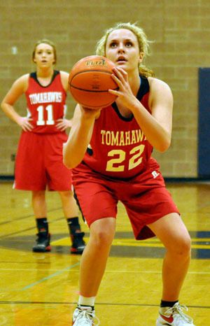 Marysville-Pilchuck senior Jordan Bengen lines up for a free-throw.
