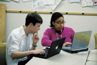 With the help of volunteer Monikka Mann