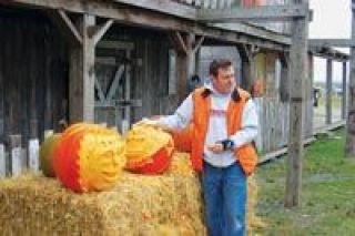 Pumpkin carver extraordinaire Russ Leno touches up a creation at Biringer Farms last weekend. I think hes really phenomenal