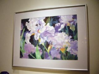Dot Stantons beautiful painting of purple iris is right inside the door of the 2007 Northwest Watercolor Society Exhibit at the Historic Monte Cristo Hotel