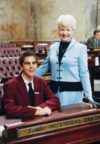 Nathaniel Lugg served as a Senate page for Senator Val Stevens April 2-6 in Olympia.