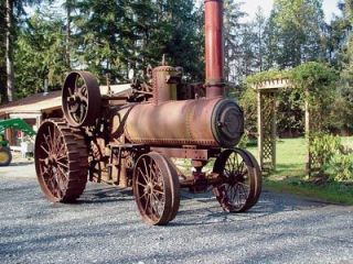 Early steam tractor on display at the Western Heritage Center of the Evergreen State Fair