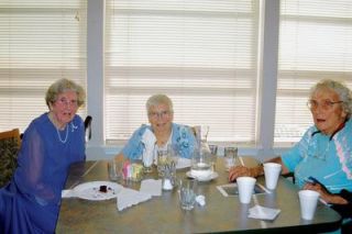 Marysville resident Alice Fisher celebrates her 96th birthday on Sept. 8 with friends Etta Banks