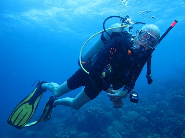 Marysville's James Monaco celebrates his 90 years by scuba diving in the Caribbean.
