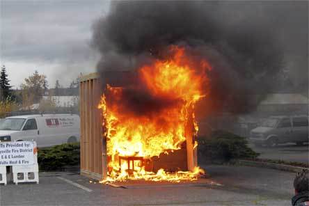 The fire sprinkler-protected room