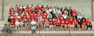 The Tomahawk track and field team poses for its annual photo.