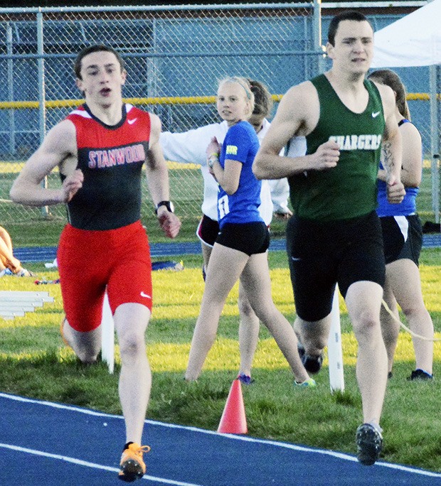 Marysville Getchell's Joshua James paces himself in the 400 at La Conner April 1.