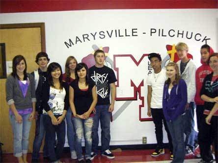 Marysville-Pilchuck High School students Sarah Coluccio