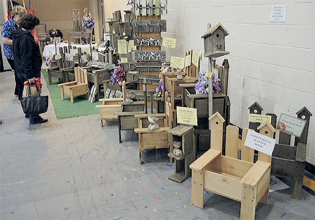 Wilma Stacey's garden benches were a crowd favorite at the Spring Craft Show in Marysville.