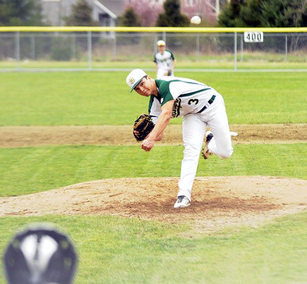 Marysville Getchell's Collin Montez delivers a pitch March 17.