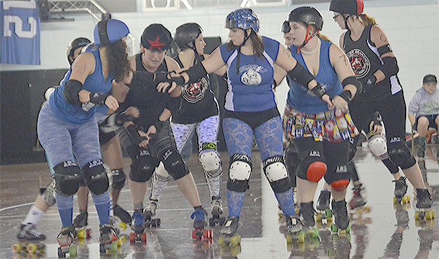 Roller Derby teams from Spokane and Skagit Valley battle it out at Marysville Skate Center.