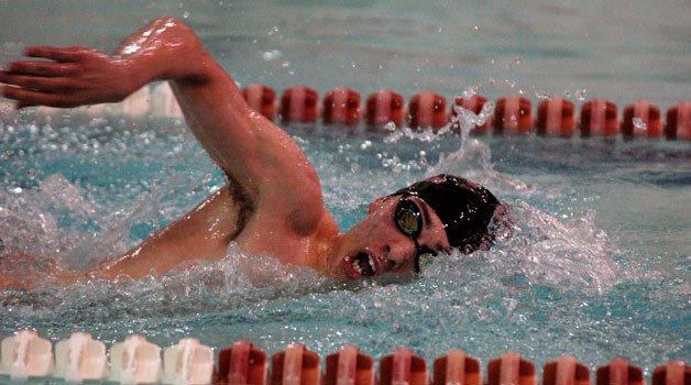 Spencer Girard finished fourth at state in the breaststroke.