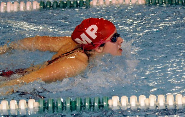 M-P’s Lisa Fuller competes against Everett High School swimmers at Forest Park Pool in Everett on Oct. 2.