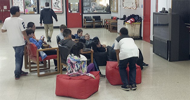 Marysville Middle School students hang out in 'their' area