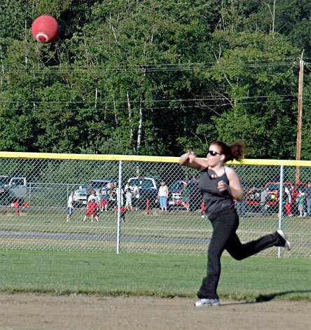 Outfielder Leanne Falenski has been a critical part of the Grasskickers' defense. 'She's a vacuum out there