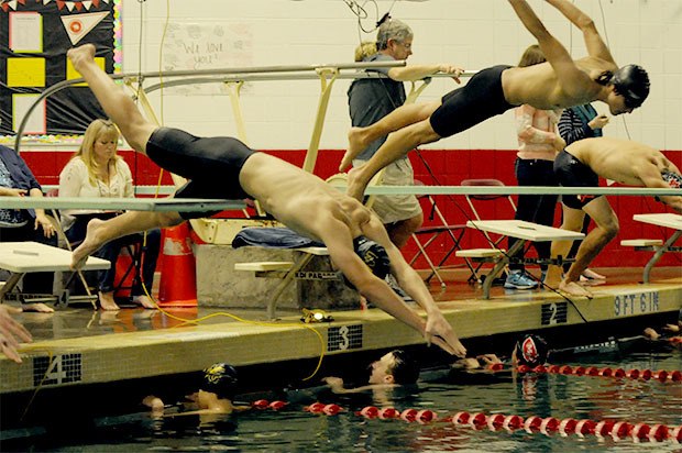 Marysville Getchell swimmers about to make a splash.