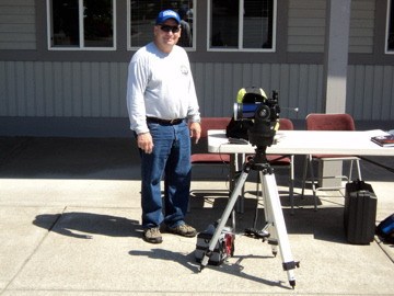 Danny Miles showed off a filtered telescope