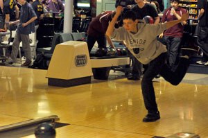 Arts & Tech bowler Jared James bowls during a recent match at Strawberry Lanes.