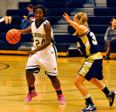 Marysville Getchell point guard Khalyn King looks to pass during the Wednesday