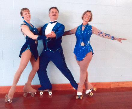 Della and Mike Sheedy and Virginia Kriehn all received first-place honors at the U.S. Roller Figure Skating Nationals.