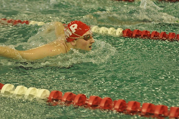 M-P's Serena Corbett competes in the 200-meter individual medley at home on Thursday