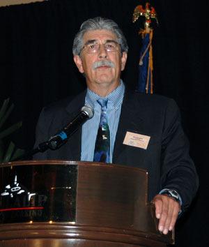 Tulalip Tribal Board Chair Mel Sheldon Jr. speaks at the Sept. 24 ‘Raising Hands Celebration of Community’ recognition dinner.