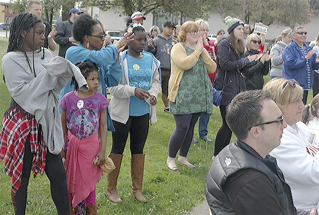 Bond supporters gather at Comeford Park in Marysville.