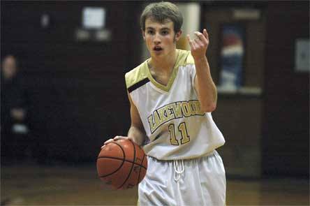 Senior guard Cameron Fry gets a breather and time to call a play