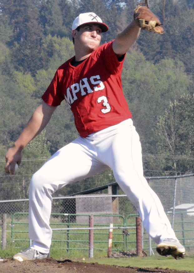 M-P pitcher Trent Tingelstad delivers a pitch.