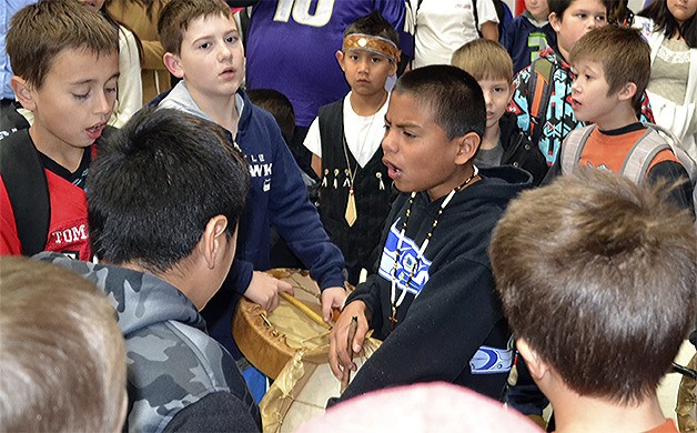 Young drummers and singers who are students at Quil Ceda Elementary School played a major role at Tulalip Day.