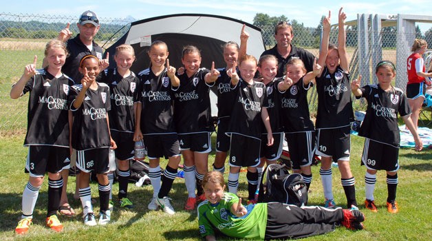 Members of the Marysville Force U11 soccer team from left