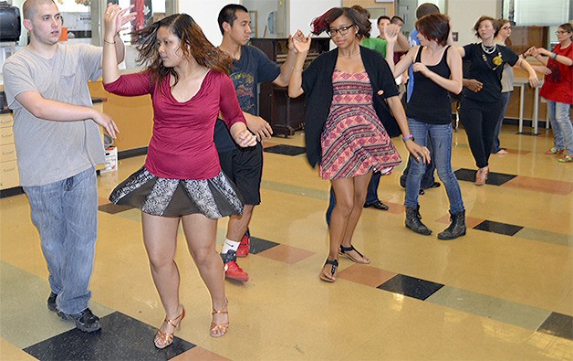 Arts and Tech High School students dance the salsa in a popular class at the school June 9. A competitive ballroom dance team is planned for next year.