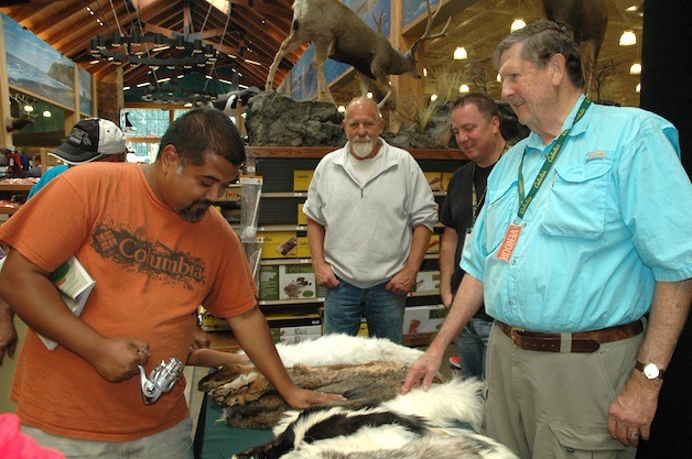 Marysville's Albert Maldonado checks out the 'sensory safari' offered by Woody Woods