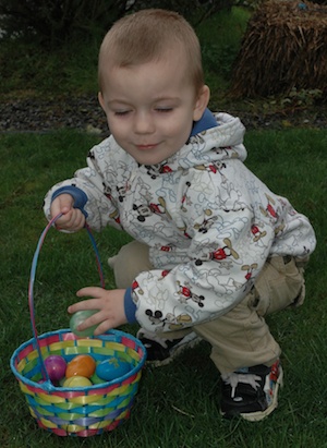 Cody Phraner is one of many children who have enjoyed their first Easter Egg Hunts in Marysville.