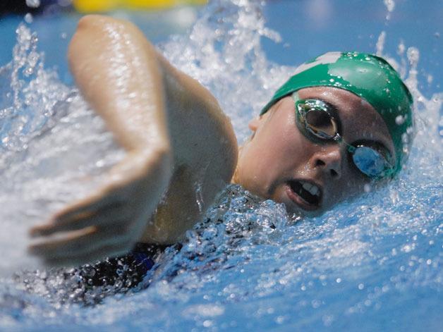 Marysville Getchell sophomore Rachel Hartmeyer swims in the 3A and 4A State Swim and Dive Championships