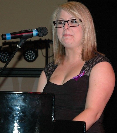 Alexandra Craft recalls her painful childhood battle with cancer at the American Cancer Society's Night of Hope Gala at the Tulalip Resort Casino Sept. 13.