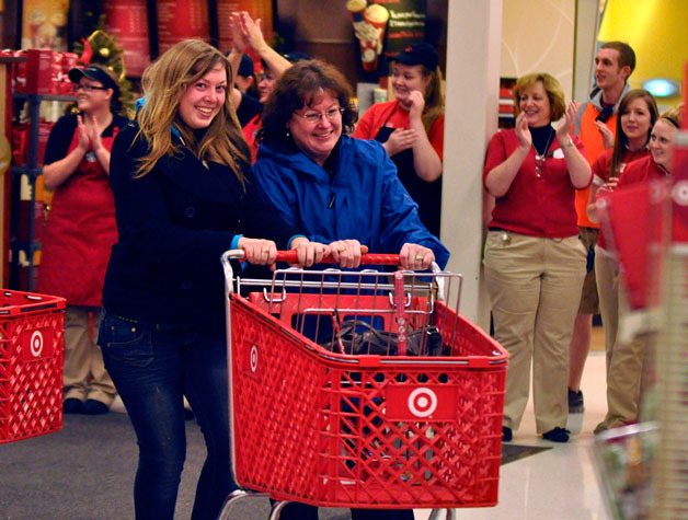 Marysville Target team members cheered as they greeted some of their first Black Friday customers