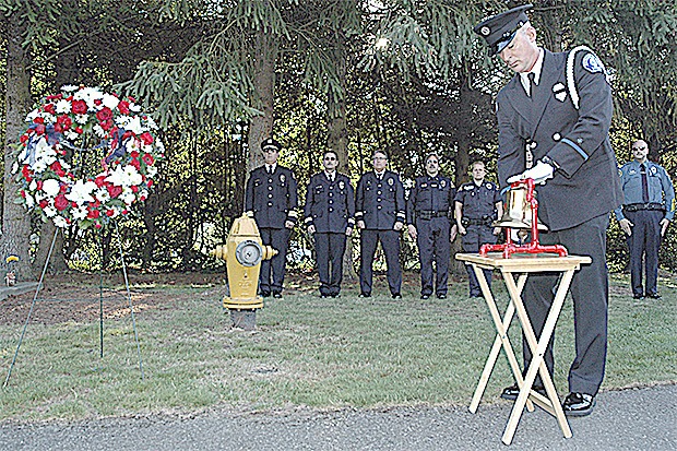 The ringing of the bell honored those who died in 9-11 at the ceremony in Marysville Thursday.