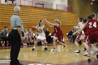 Senior Jessica Masters had a pair of three-pointers against Snohomish. Here