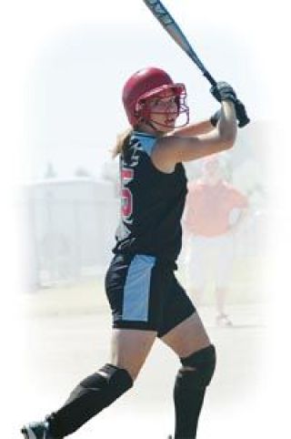 Snohomish County Express U-16 left fielder Cerise Kankal focuses intently on Jayhawks pitcher Denise Luhan Thursday