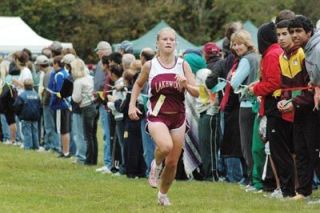 Chelsea Sowards runs the homestretch at the Sept. 29 Mt. Baker Invitational.