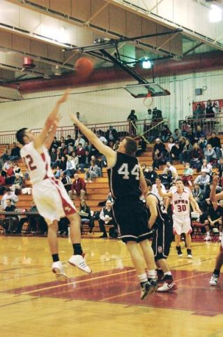 M-P captain Taylor Stevens shoots past MLTs Rhett Bouche.