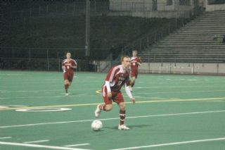 Senior midfielder Sayer Torkkola pauses with the ball to draw an Everett defender before swinging it up the sideline.