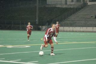 Senior midfielder Sayer Torkkola pauses with the ball to draw an Everett defender before swinging it up the sideline.
