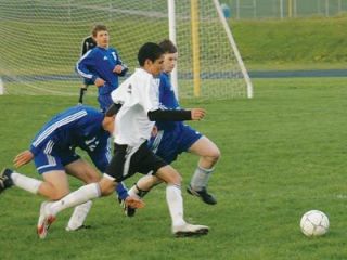 Striker Andrew Escalante caused problems for the Whidbey defense all evening with his manic runs in front of the Whidbey goal