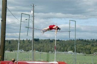 Senior Robin Mueller attempts to clear 10 feet